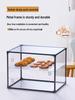 Tiered Bread and Cake Display Rack - Alloy Frame with Transparent Cabinet