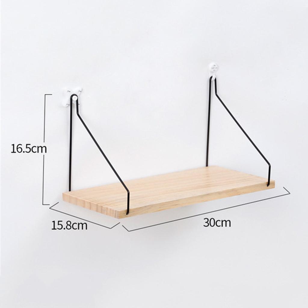 Floating Shelves Wall Mounted Wood Hanging Display Storage Beige S