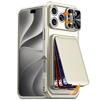 RFID Blocking Wallet Case with Card Holder Sliding Camera Cover and Kickstand for iPhone 18 Pro Max iPhone 17 Pro Max-Orange