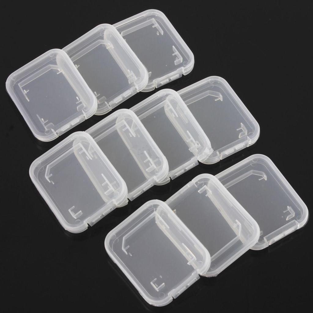10 Pezzi Trasparente Standard SD SDHC Custodia Porta Schede di Memoria Scatola Scatole di Stoccaggio Nuova Singola Custodia in Plastica Trasparente per Schede di Memoria