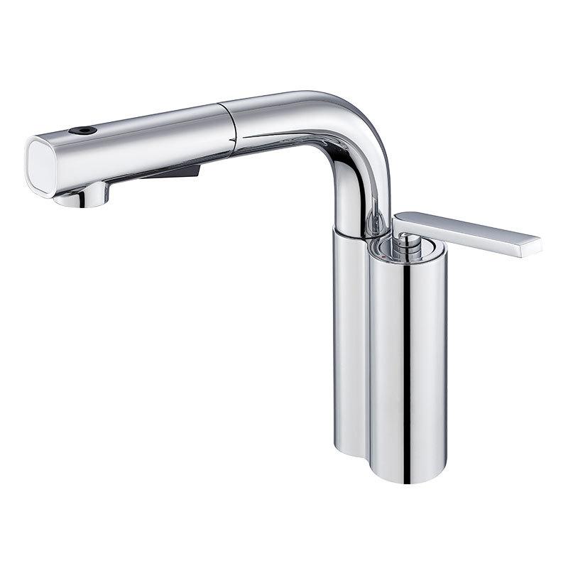 Multifunctional pull-out lift bathroom faucet hot and cold toilet washbasin basin splashproof faucet серебряный