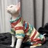Sphynx Katze Warmer Fleece-Body Stretch Thermisch Mode-Print Winterkleidung Haarlosen Katzen
