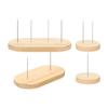 4Pcs Crochet Dolls Display Stand Bracket Decor Creative Metal Pins Portable Wooden Base Storage Rack