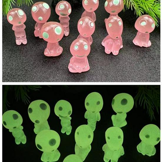 Glowing Alien Tree Spirit Resin Figurine - Creative Anime Micro Landscape Ornament