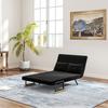 Sofa Bed 2-Seater Sofa Velvet Sofa, Sleep Function, incl. 2 Cushions, Velvet Look, Black