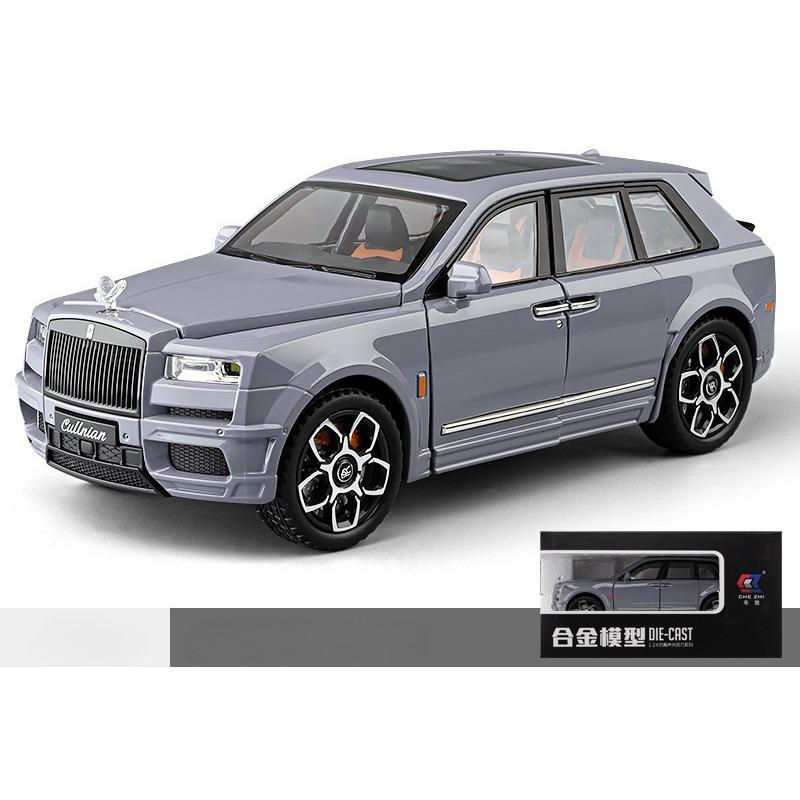 

Литая металлическая игрушечная машинка 1/20 для внедорожника Rolls-Royce Cullinan, внедорожная модель автомобиля из сплава, имитация звука и света, игрушка для детей 1/20-Size:22*9.5*8cm серый