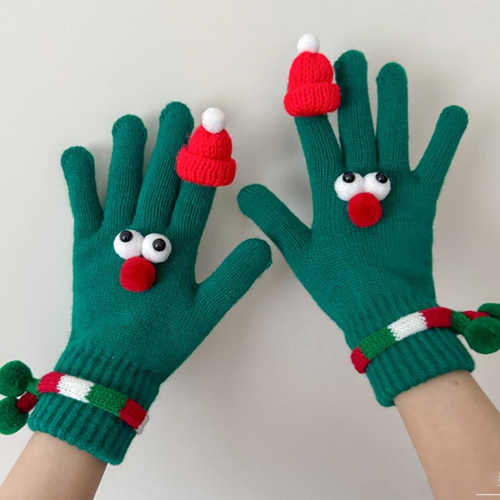 Christmas Red Gloves Warm Fleece Finger Gloves
