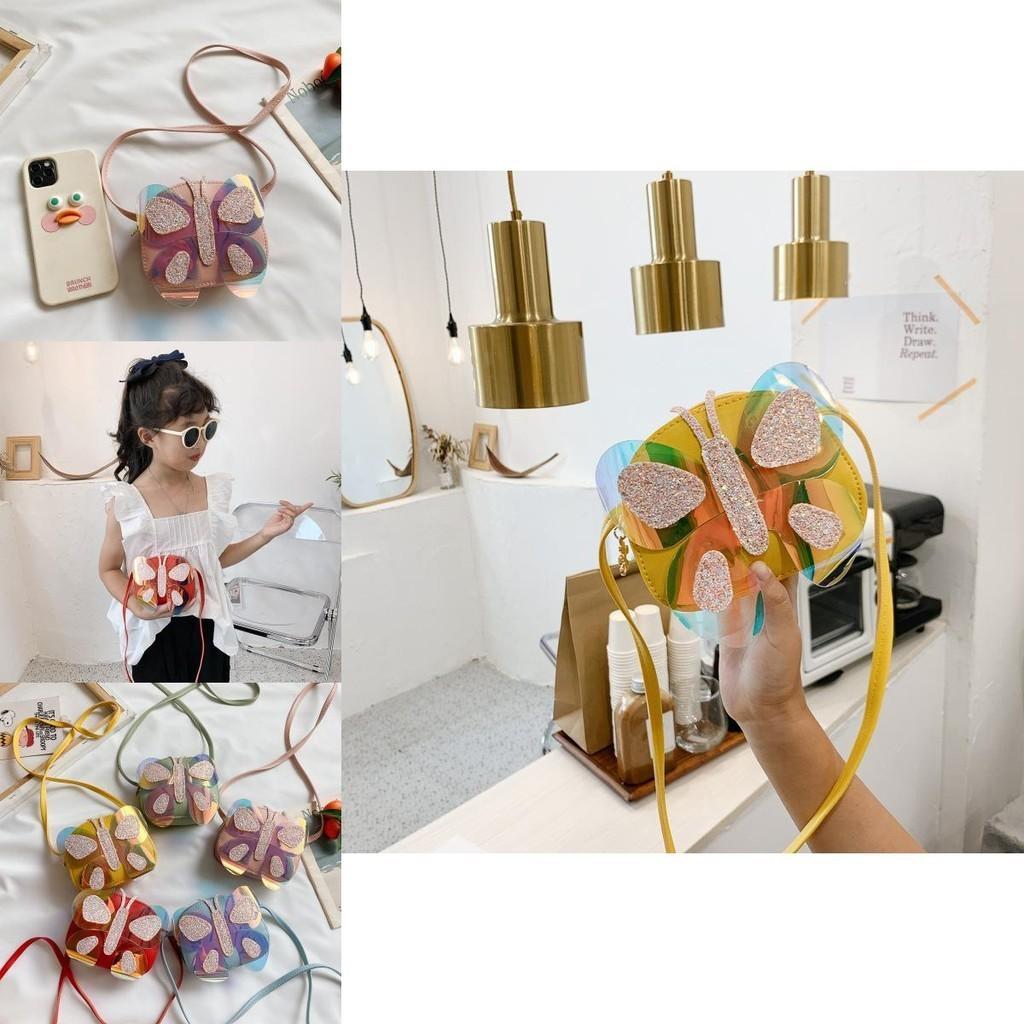 Adorable Children's Crossbody Bag Cute Cartoon Butterfly Mini Shoulder Bag For Girls