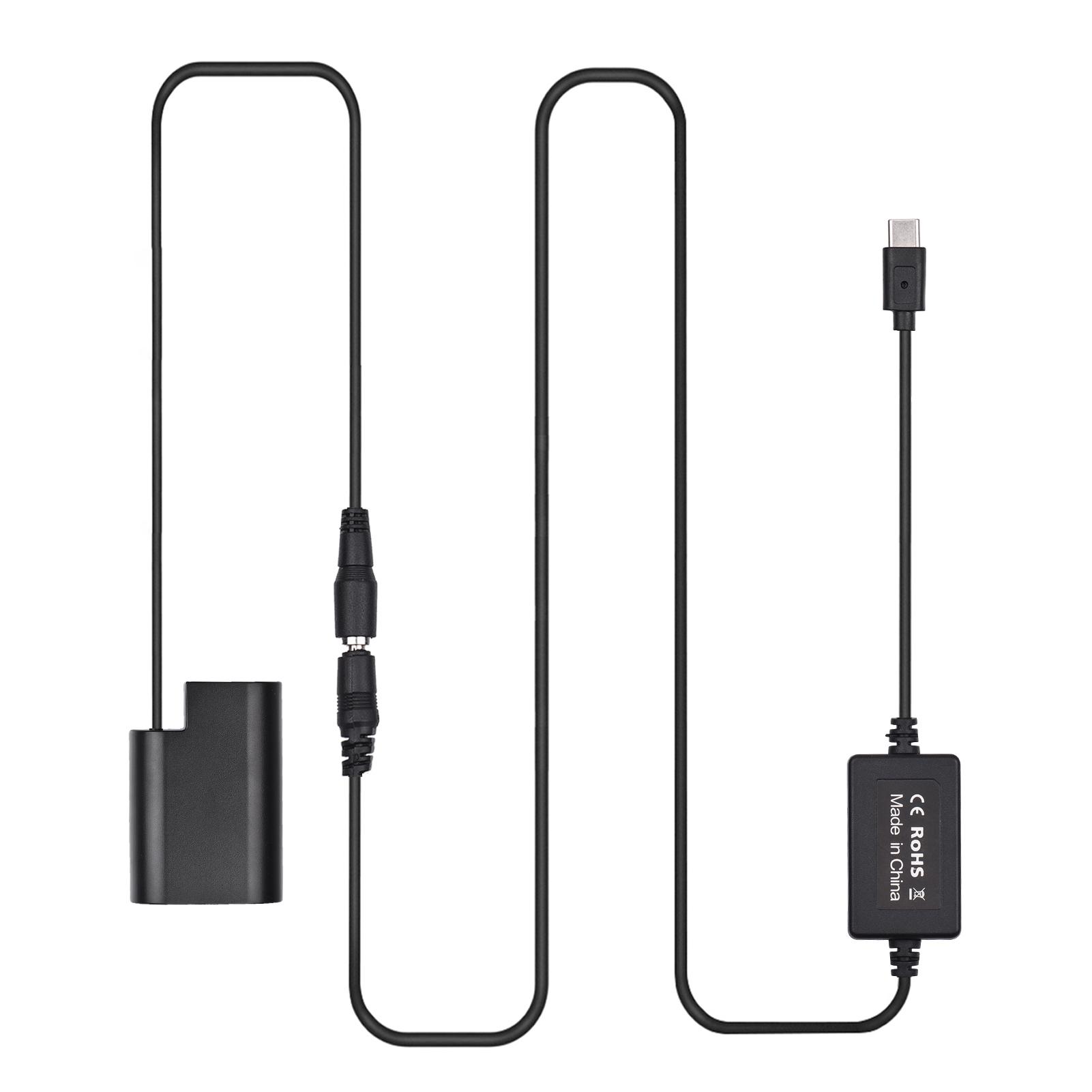 

Кабель PD USB Type-C к DMW-DCC12, фиктивная батарея, переходник постоянного тока DMW-BLF19, замена для Panasonic чёрный