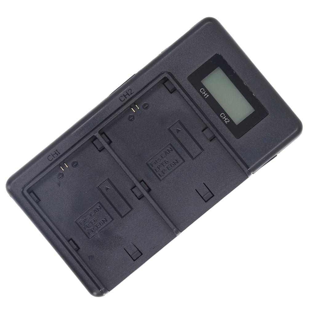 Dual Slot Camera Battery Charger Professional Efficient USB Camera Battery Charger with LED Display for LP E6 E6NH