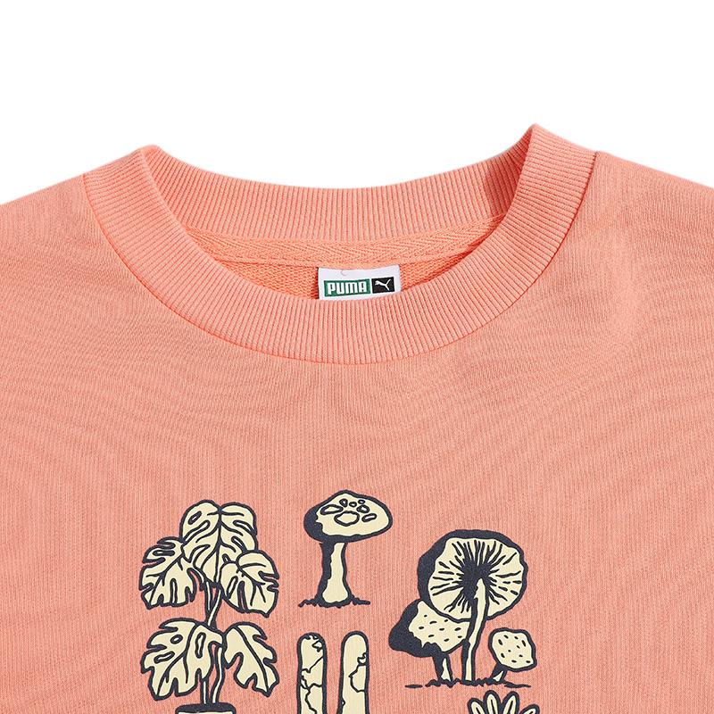 Puma Downtown Graphic Crew Mikina Pánské Mikiny Broskvová 533677-28