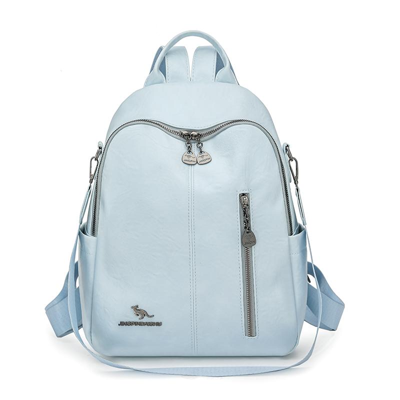 PU Backpack Women's Retro Dual-Use Shoulder Bag Large Capacity Travel Commuter Backpack