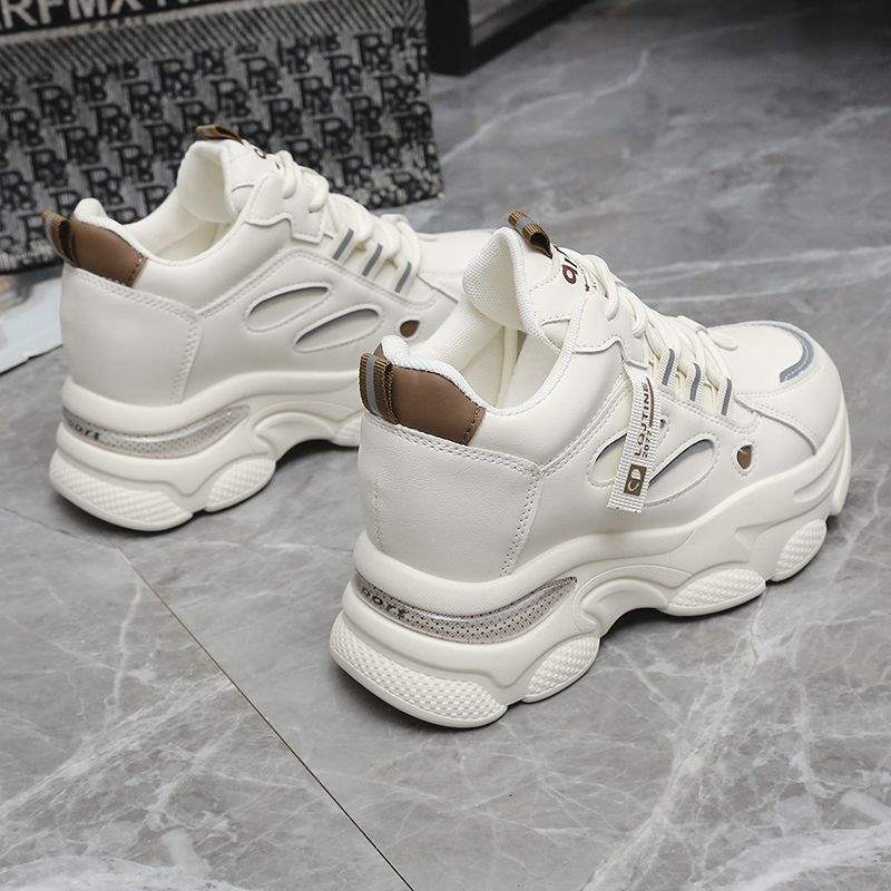 Damen Dad Schuhe mit innerer Erhöhung 2025 Winter Internet-Berühmtheit dicksohlige Mesh super angesagte vielseitige kleine Sportschuhe