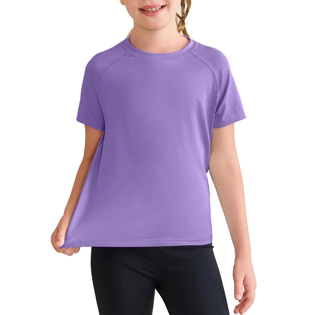 Kids' Quick-Dry Tee - Solid Color Sport T-Shirt