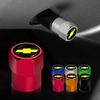 4Pcs/Set Tire Valve Caps Premium Metal Rubber Seal Fit for Chevrolet Silverado Impala Malibu Equinox Cruze Camaro Blazer Aveo