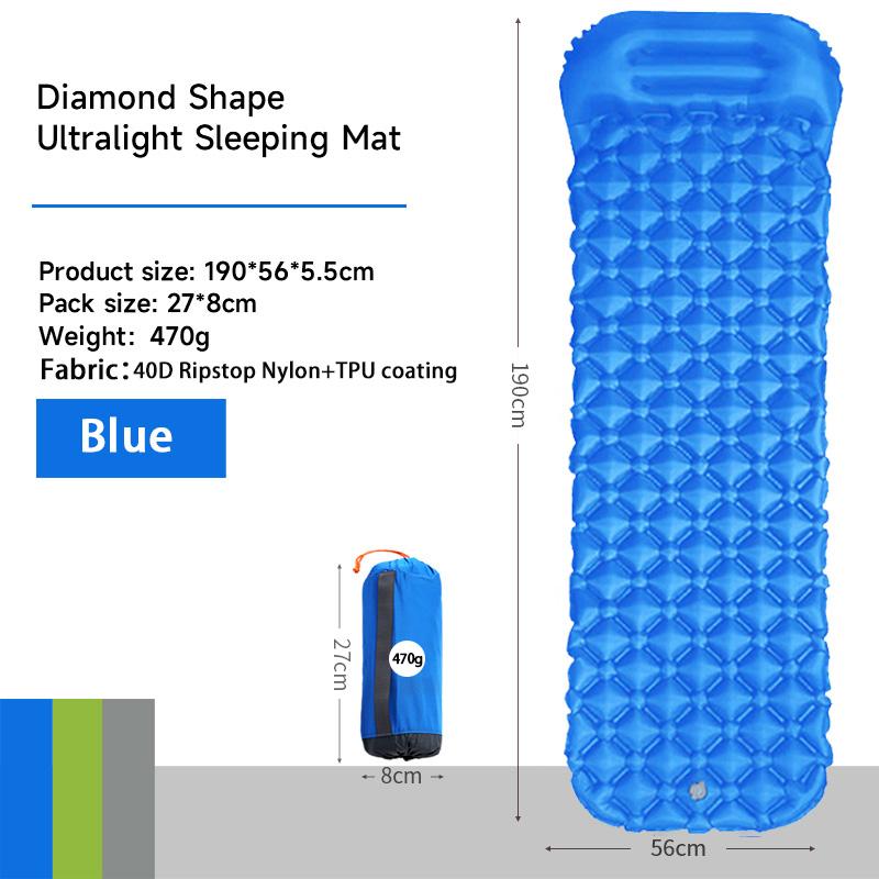40D Nylon Inflatable Sleeping Pad Self Inflating Camping Mat Waterproof Inflatable Mattress Ultralight Sleeping Pad for Camping