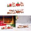 Christmas Wooden Train Ornament Mini Painted Train Snowman Statue Tabletop Decorations for Party Xmas Gifts Merry Christmas