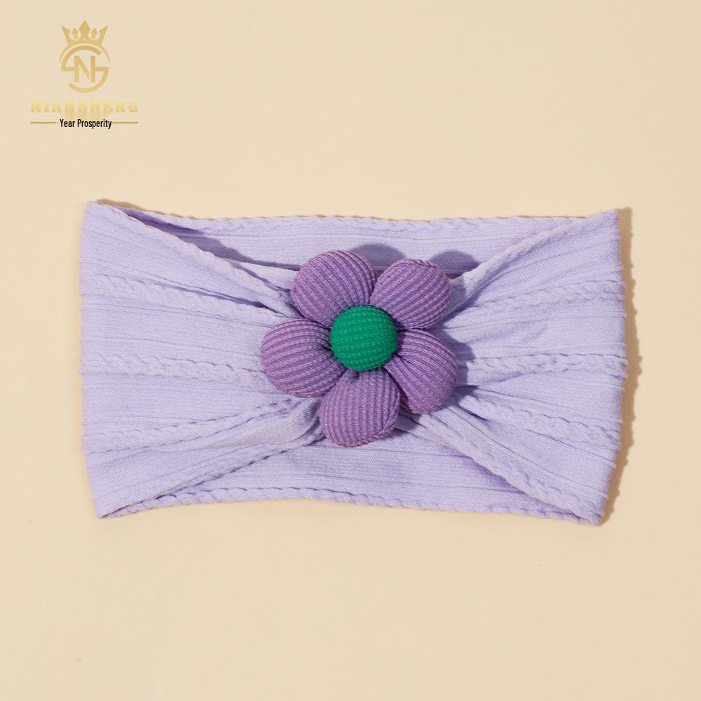 Baby Soft Nylon Headband with Five-Petal Flower - European & American Style