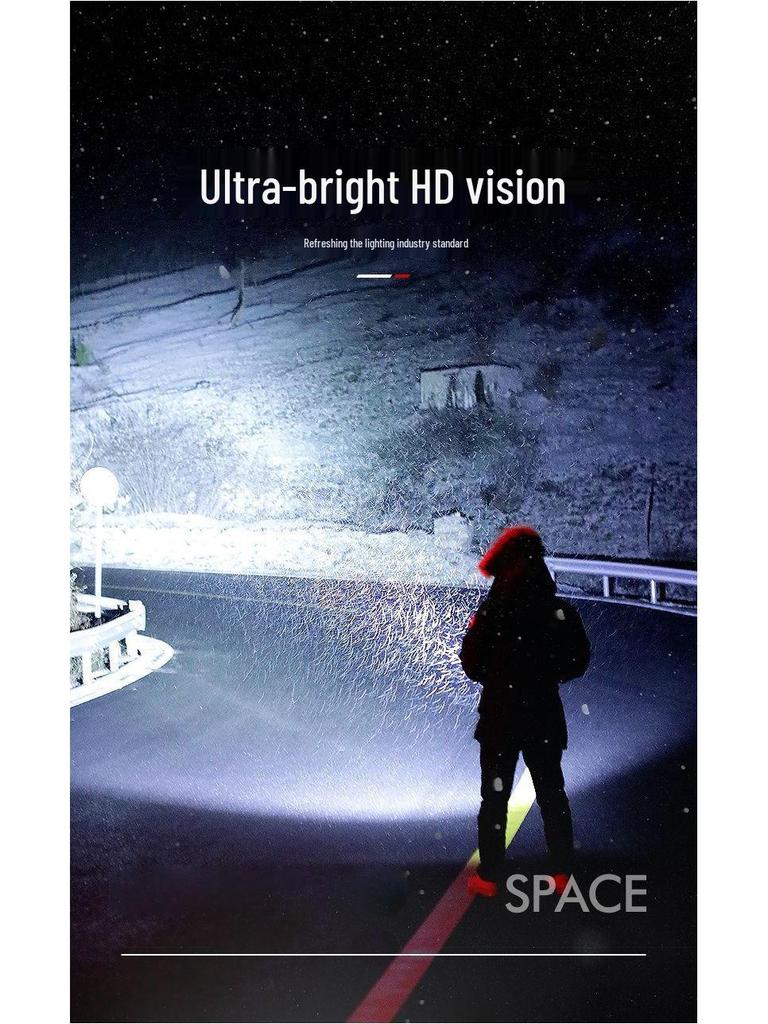 Ultra-Bright Rechargeable Outdoor Flashlight, Eight-Core, Multifunctional, Long-Range.
