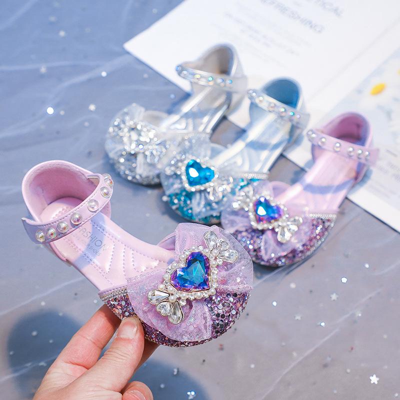 Sandale de Fete Modă de Vară Pantofi de Prințesă cu Diamante Pantofi de Cristal pentru Copii Bebeluși Copii Eleganța Fetelor