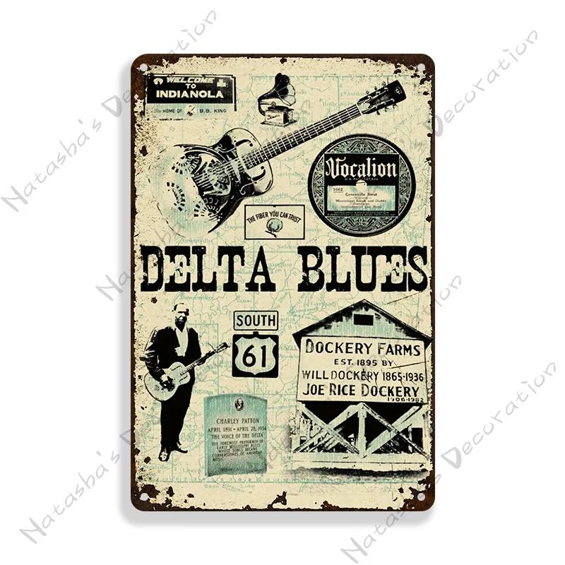 Classic Blues Metal Tin Sign Home Bar Wall Decor Signs Rusty Metal Signs Singer Metal Plaque Decorative Plate Industrial Decor