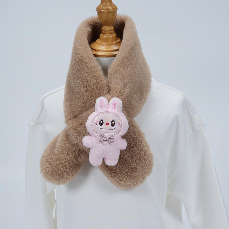 Плюшевый зимний шарф в корейском стиле, милый и теплый шарф-воротник для девочек и студенток