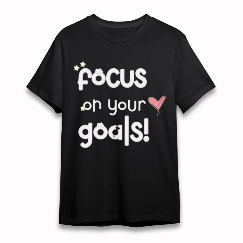 

Women s Classic T-Shirt Focus on Your Goals Starry Quote Cotton Plus Size Tee XL