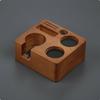 Wooden Espresso Tamping Station Multi-Functional Portafilter Stand Coffee Tamper Holder Anti-Slip Base for Cafe, Home Kitchen