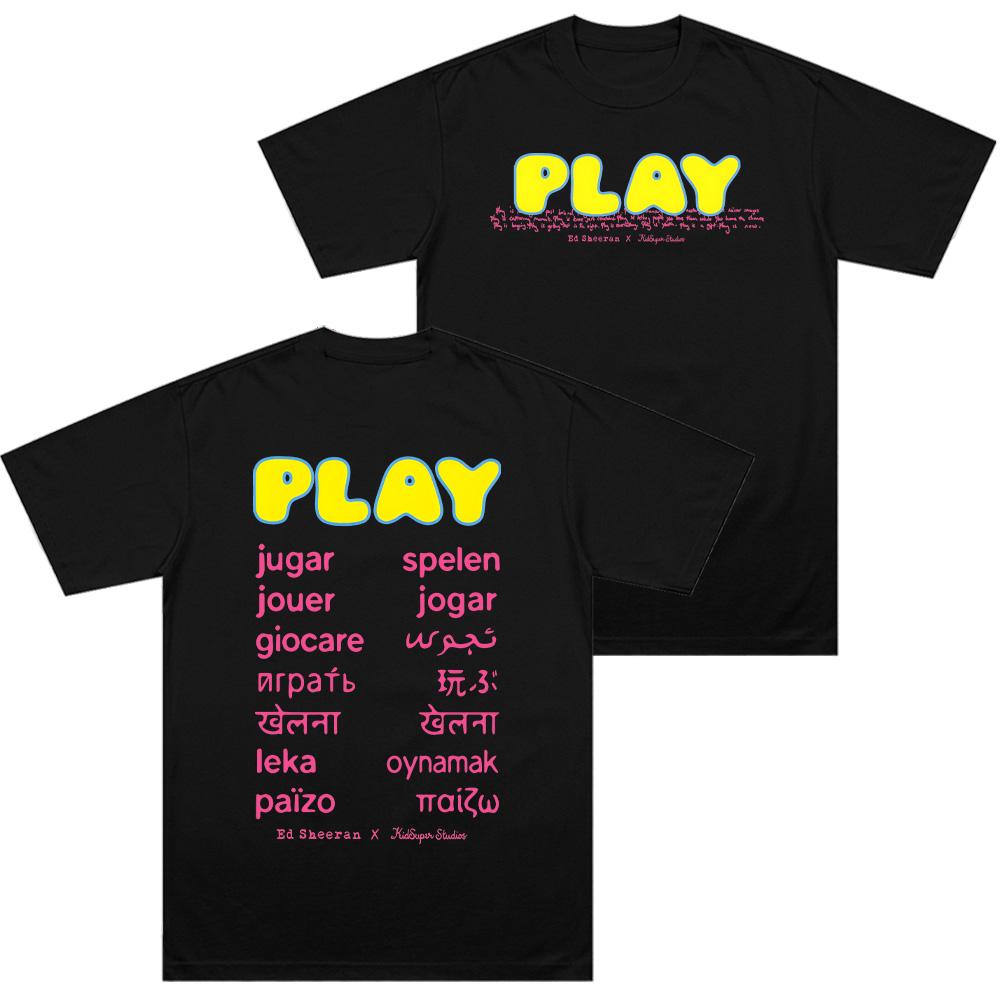 

Эд Ширан Модная Одежда Play X KidSuper Футболка с контрастными рукавами Унисекс С коротким рукавом Летние Хлопковые Футболки Эстетичный Уличный Стиль XS чёрный