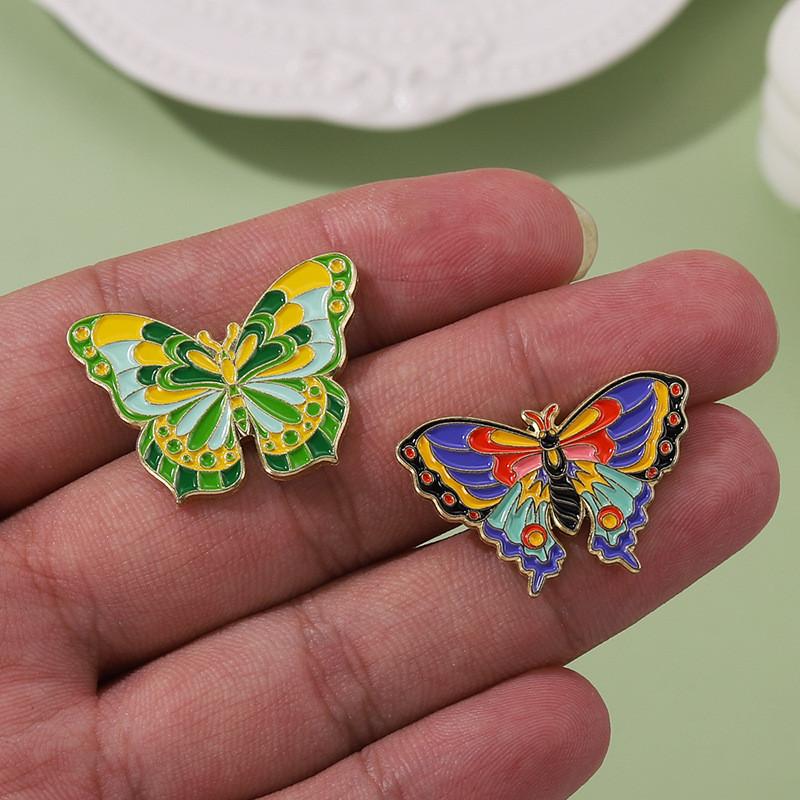 Creative Purple Butterfly Enamel Brooch Stunning Animal Floral Design For Men And Women