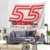 Carlos Sainz Jr F1 Signatur Grafik Wandteppich Ästhetische Heimdekoration Wandteppiche für Wohnzimmer Schlafzimmer