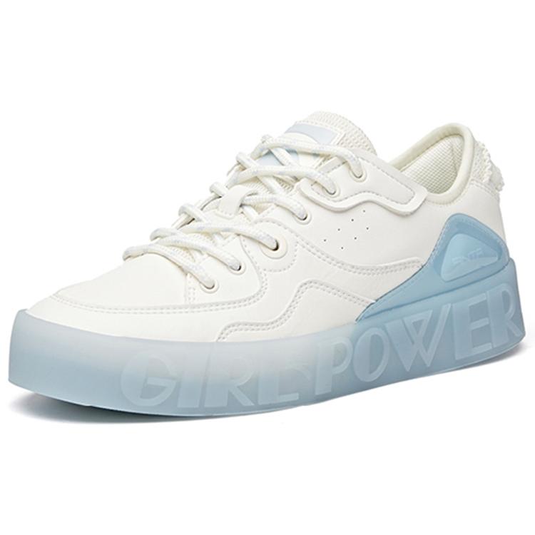 Anta Life Collection Slip Resistant Abrasion Resistant Low Top Skateboard Shoes Women's White Lake Blue 122038042-2
