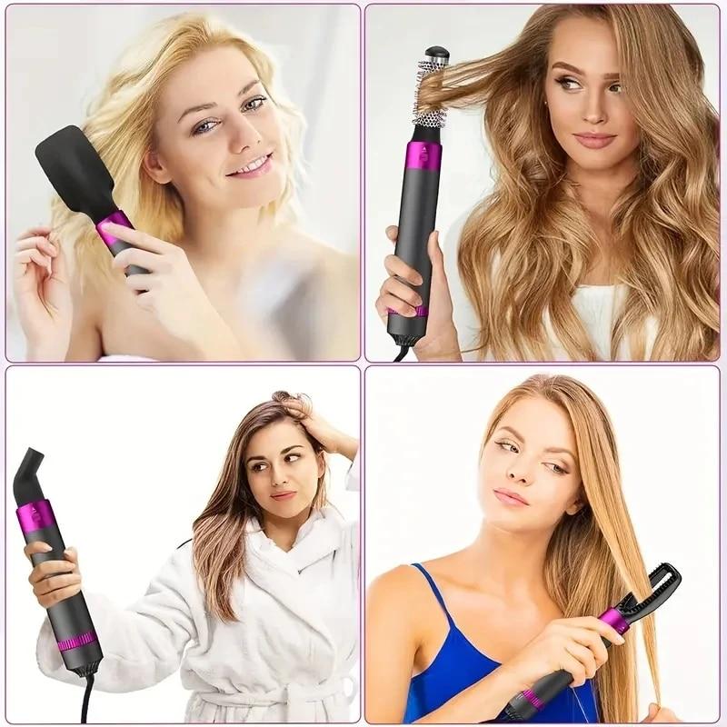 Homefish 5 in 1 Hair Dryer Brush Hot Air Brush & Volumizer Styler Set With Interchangeable Brush Head Negative Ionic Blow Dryer