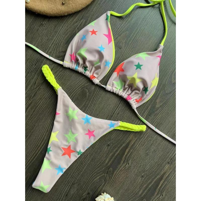 

Купальники женские с леопардовым принтом бразильский комплект бикини сексуальный купальник стринги из двух частей купальный костюм женский 2025 пляжная одежда L