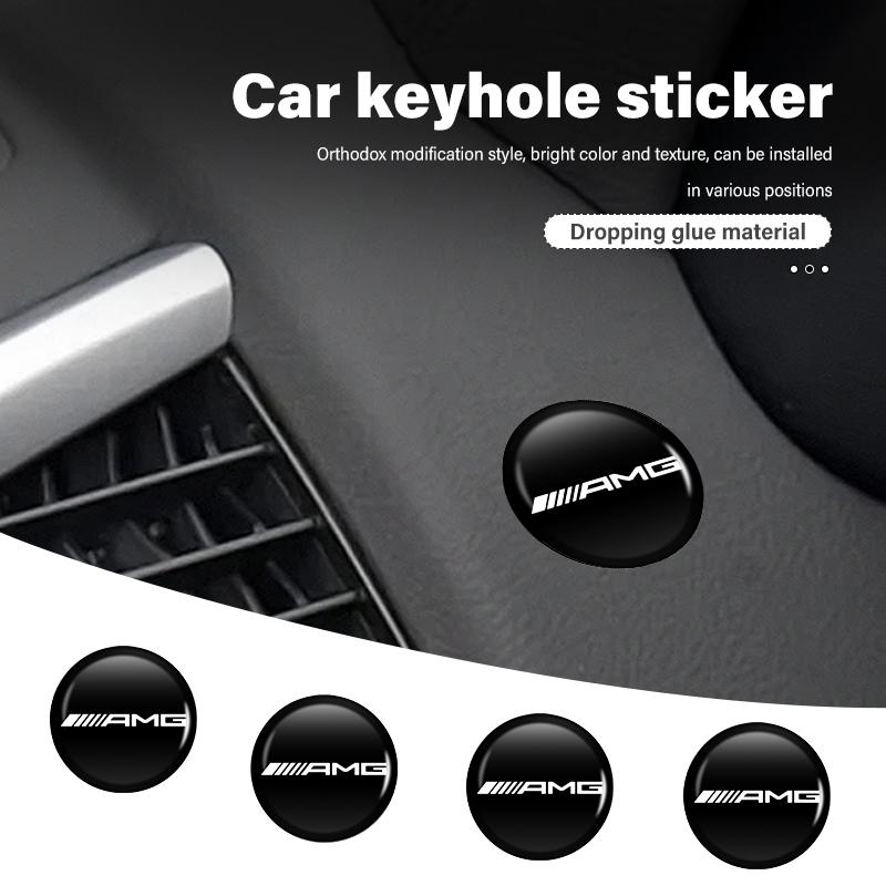 Car Sticker For Mercedes Benz Car Door Handle Key Hole Protection Stickers Decoration Decals AMG A B C E S G Class W201 W210 W10