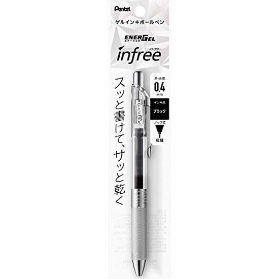 Pentel Ballpoint Pen Gel Ink EnerGel Infre 0.4mm Clear Barrel XBLN74TL-A Black