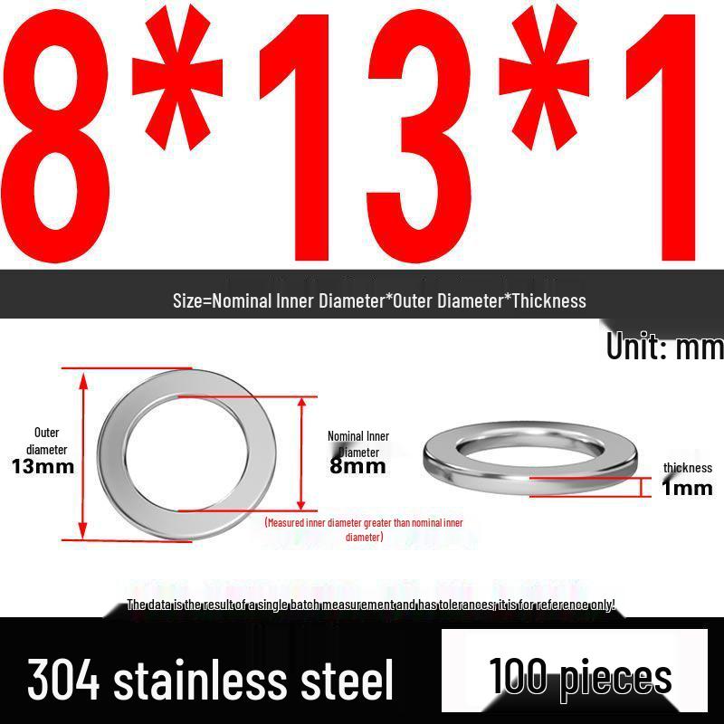 Thickened 304 Stainless Steel Flat Washer Spacer (M2-M36)