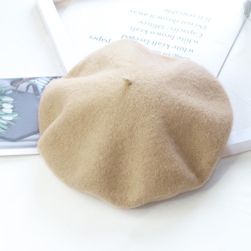 Wool Beret Women'S Face Small Autumn And Winter Versatile Knitted Cashmere Retro Woolen Painter Hat