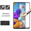 Verre trempé pour Samsung Galaxy A21S bords noirs et coque de protection souple Noir avec Stylet Toproduits®