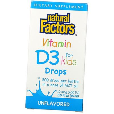 Vitamine D3 pour enfants, Vitamine D3 400 Gouttes, Natural Factors 15ml (36406003)
