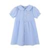 Xiao Yin Man Girls' Plaid Bunny Embroidered A-Line Dress