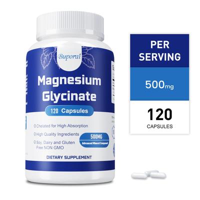 Magnesiumglycin Weichkapseln 500 mg, Magnesiumölkapseln als Schlafhilfe-Nahrungsergänzungsmittel, wohltuende Kapseln.