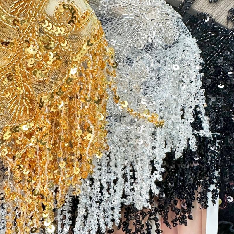 Glitter Fringe Detachable Collar Shawl Scarf For Women Elegant Party Accessory