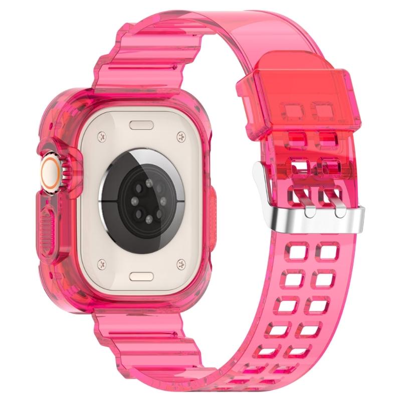 Soft Silicone Watchband Adjustable Watch Band Strap Repalcement for iOS Watch Ultra 49mm Smartwatch Comfortable