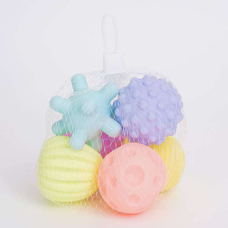 

Пищащая игрушка для купания младенцев: Мячик с мягкой резиновой ручкой и прорезыватель для тактильного сенсорного массажа