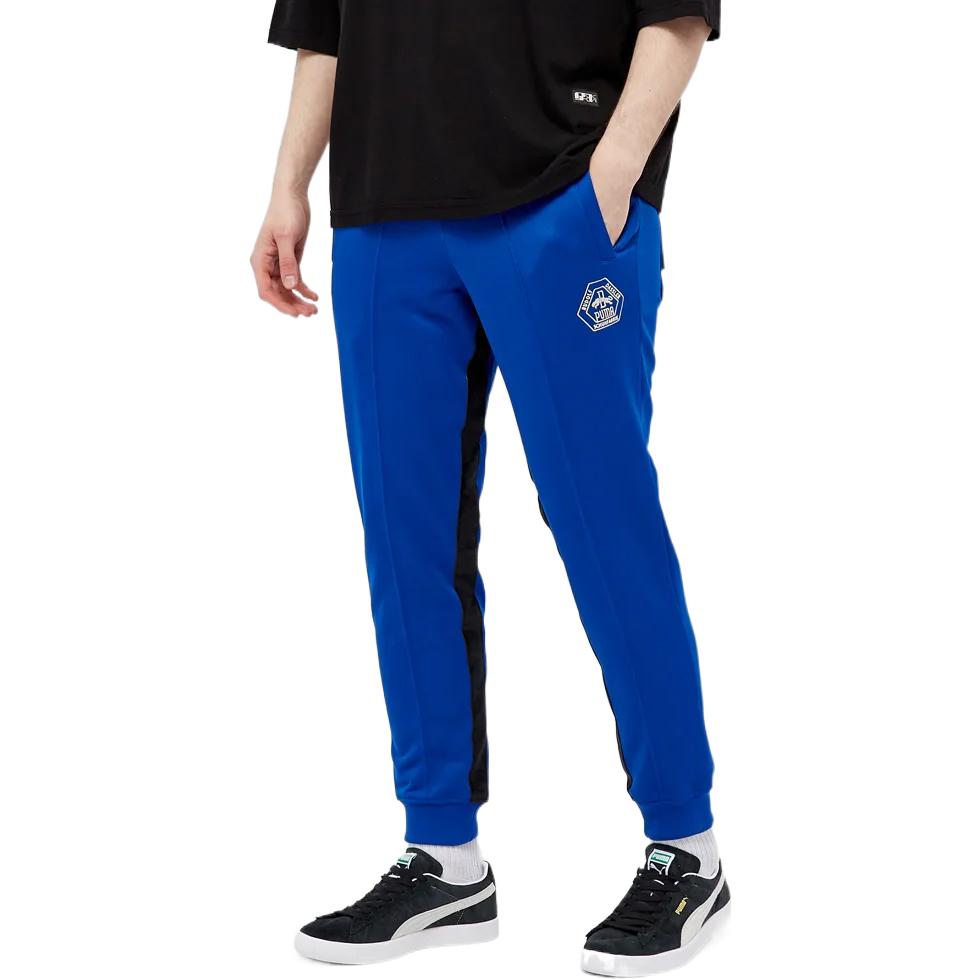 PUMA Knitted Sweatpants Unisex Blue Moderate Cuffed Pants 532577-02