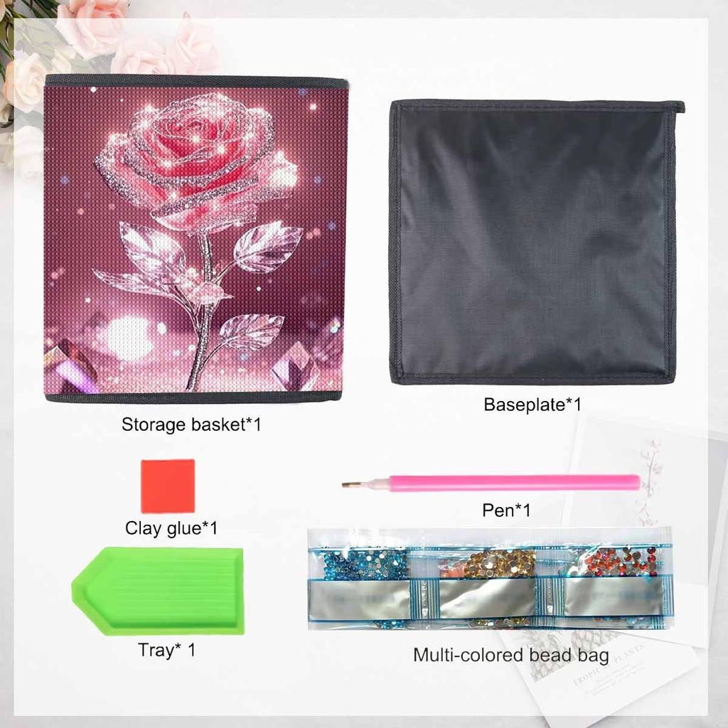 Crystal Flower 5D Diamond Painting Storage Basket Full Round Drill Mosaic Diamond Embroidery Cross Stitch Kits Home Decor Home Decor
