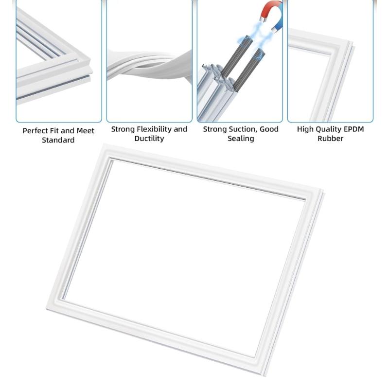 Freezer Door Gasket Alternative 28.4 X 20.8 Inches White For Numerous Models Quick Installation Guide Included