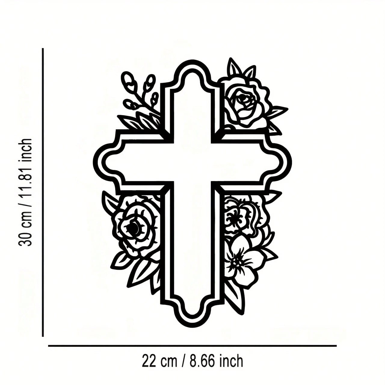 Metal Wall Cross Floral Art Home Decor Gift разноцветный