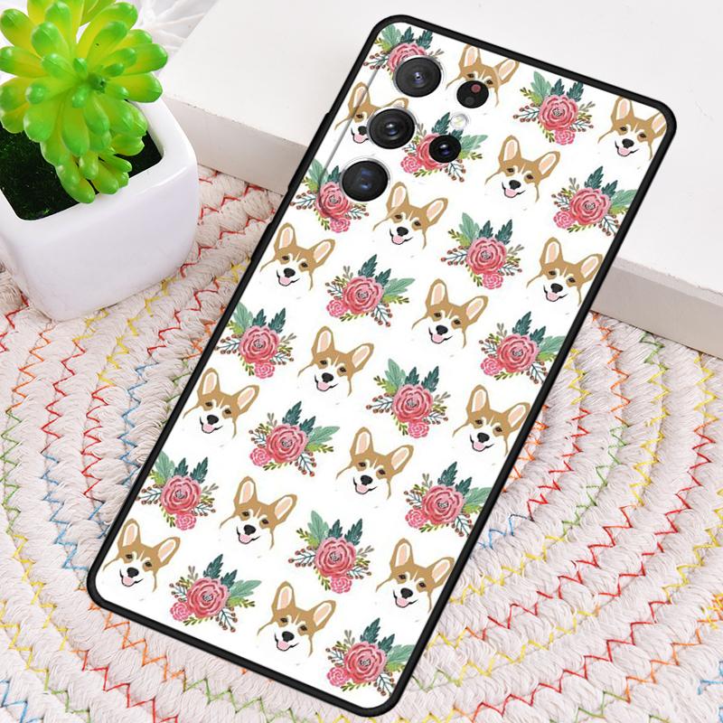 Schattig Cartoon Corgi Hond Patroon Telefoonhoesje voor Samsung Galaxy note 10 pro S26 Ultra S23 S24 FE S25 S21 S22 PLUS schokbestendig Cover